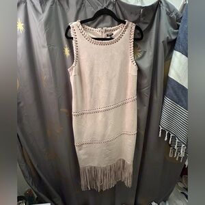 buffalo by‎ david bitton vegan suede fringe retro 60s dress Large